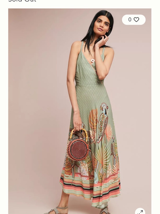 FARM Rio Dresses & Skirts - FARM Rio Sage Green Tropical Parrot Maxi Dress